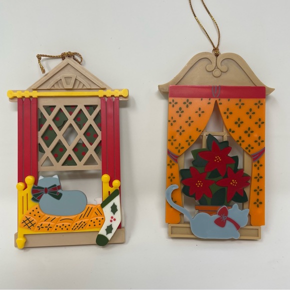 Vintage 80s Peekaboo Kitty Cat Window Ornament Hanging Decor - Picture 12 of 14